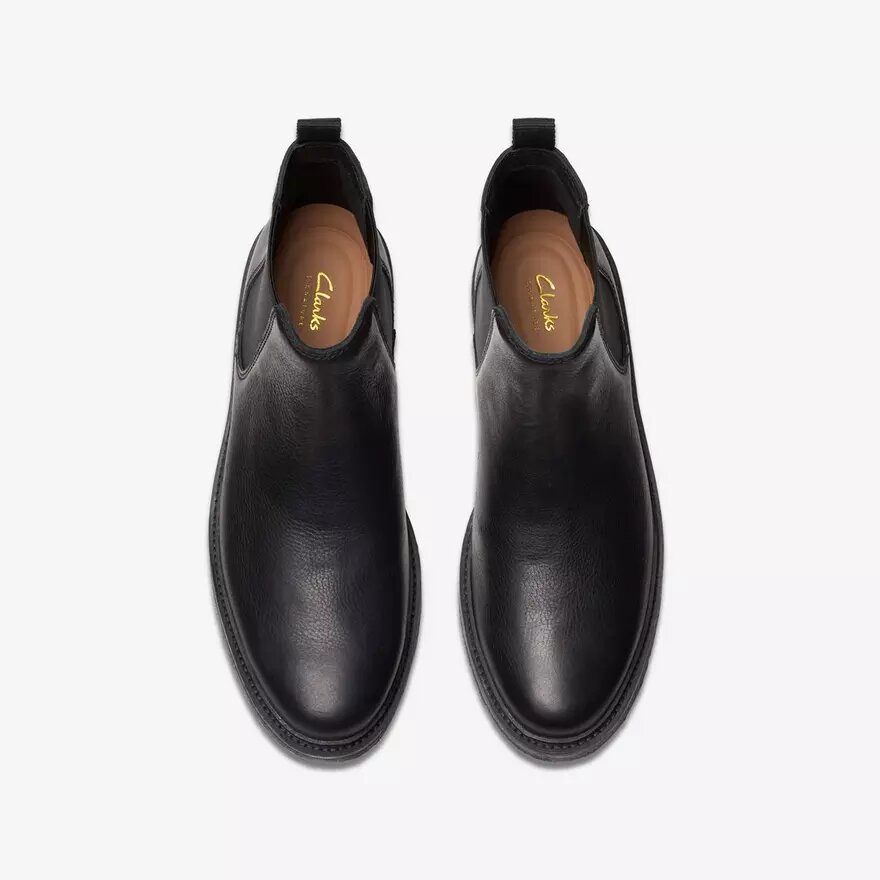 Mens Clarkdale Easy Black Leather Chelsea Boots Mens Clarkdale Easy Black Leather Chelsea Boots