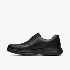 Mens Craftwell Lace Black Leather Sneaker| Clarks