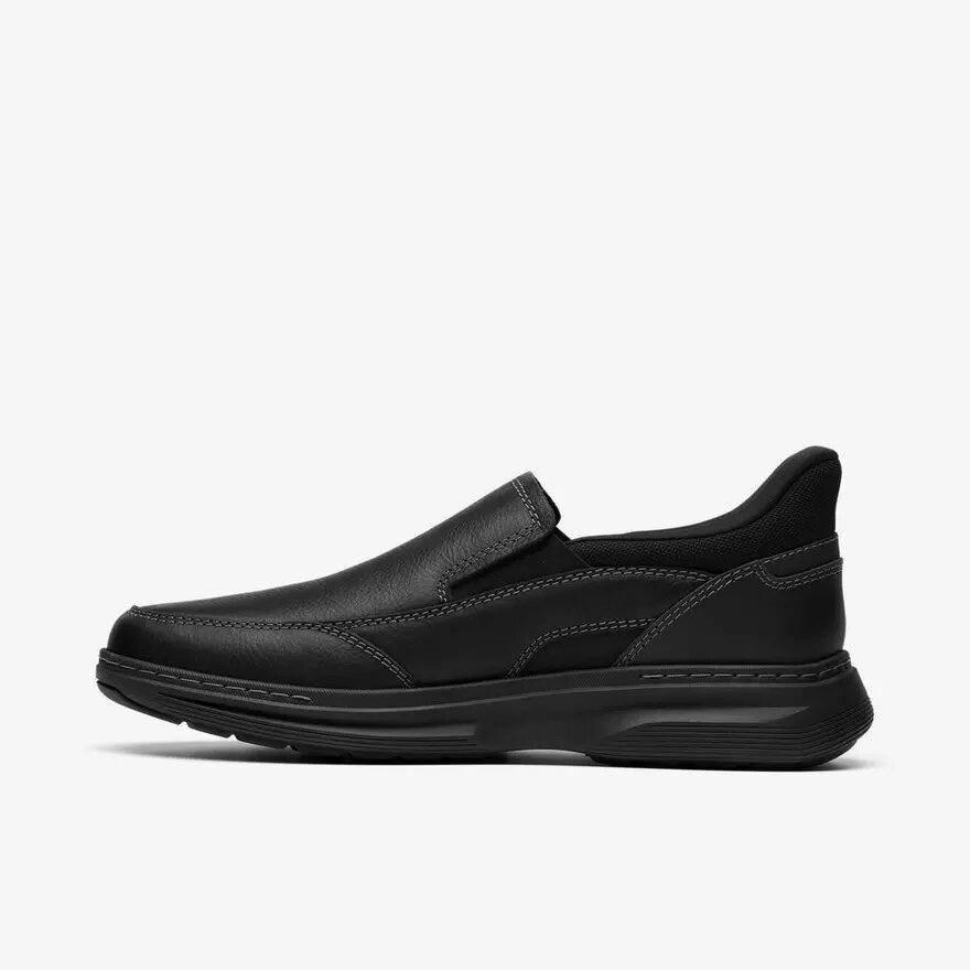 Mens Craftwell Step Black Tumbled Slip-On Shoes Mens Craftwell Step Black Tumbled Slip-On Shoes