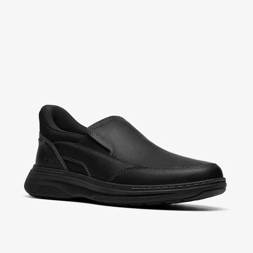 Mens Craftwell Step Black Tumbled Slip-On Shoes Mens Craftwell Step Black Tumbled Slip-On Shoes
