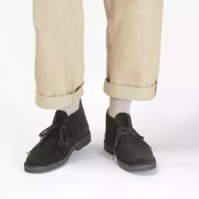 Mens Desert Boot Evo Black Suede Chukka