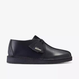 Mens Desert Trek Black Smooth Leather