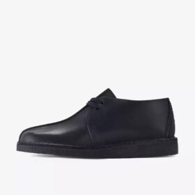 Mens Desert Trek Black Smooth Leather