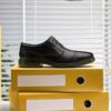 Mens Dresslite Cap Black Leather Oxford Mens Dresslite Cap Black Leather Oxford