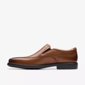 Mens Dresslite Step Dark Tan Leather Loafers