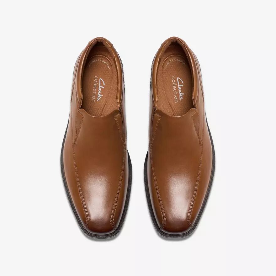 Mens Dresslite Step Dark Tan Leather Loafers Mens Dresslite Step Dark Tan Leather Loafers