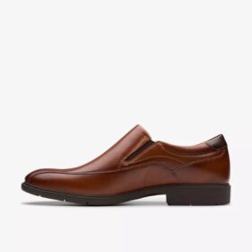 Mens Eldredge Step Dark Tan Leather Shoes