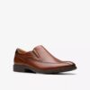 Mens Eldredge Step Dark Tan Leather Shoes