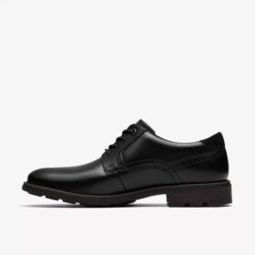 Mens Emmet Plain Black Smooth Shoes
