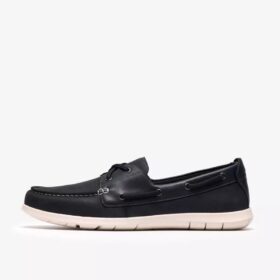 Mens Flexway 2Eye Navy Nubuck Boat Shoes