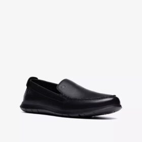 Mens Flexway Step Black Smooth Loafers