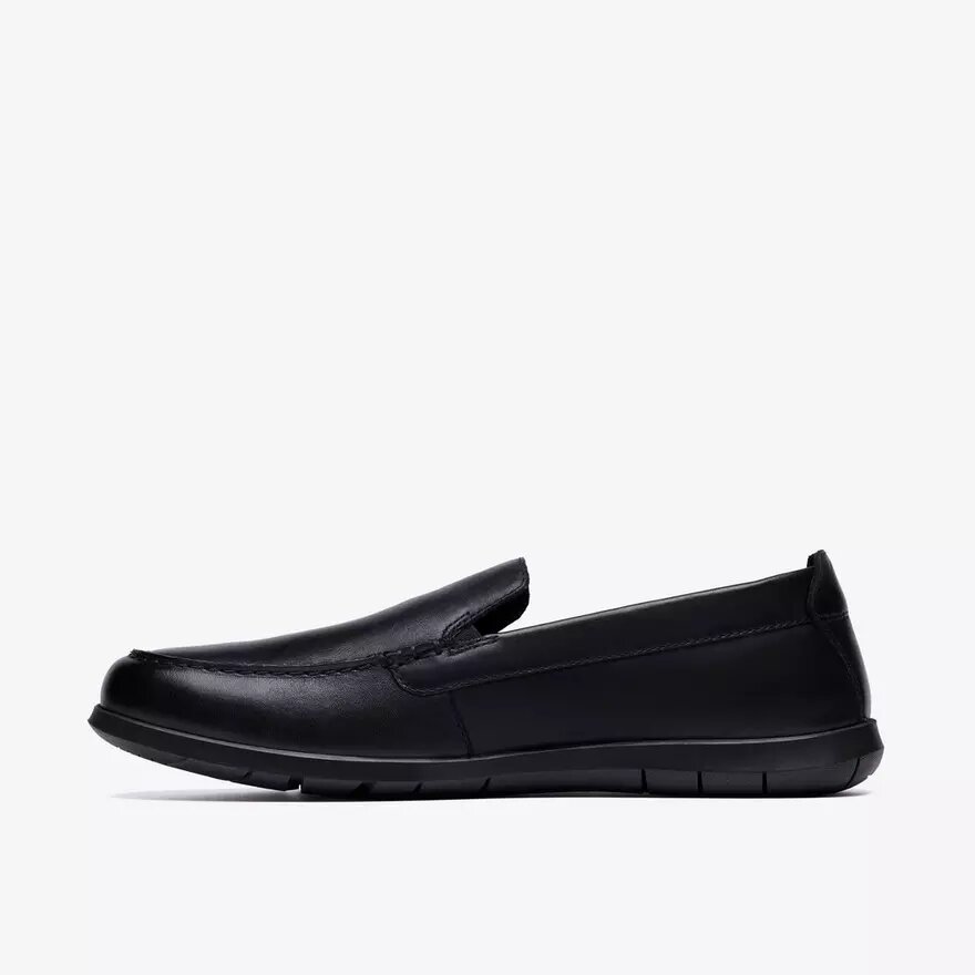 Mens Flexway Step Black Smooth Loafers Mens Flexway Step Black Smooth Loafers