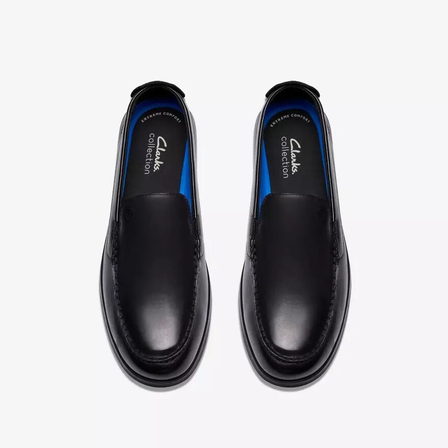 Mens Flexway Step Black Smooth Loafers Mens Flexway Step Black Smooth Loafers