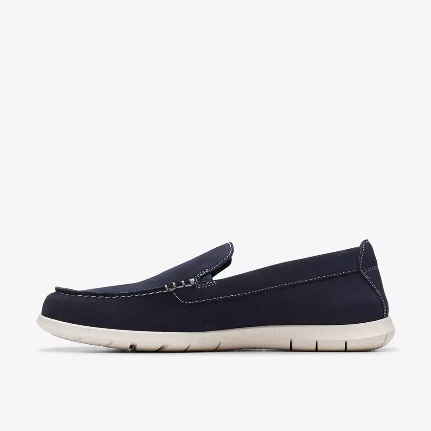 Mens Flexway Step Navy Suede Summer Loafer Slip on Shoes Mens Flexway Step Navy Suede Summer Loafer Slip on Shoes