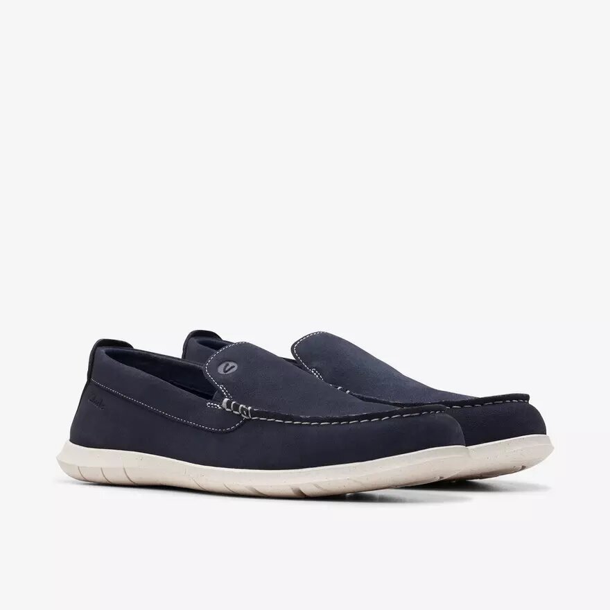 Mens Flexway Step Navy Suede Summer Loafer Slip on Shoes Mens Flexway Step Navy Suede Summer Loafer Slip on Shoes