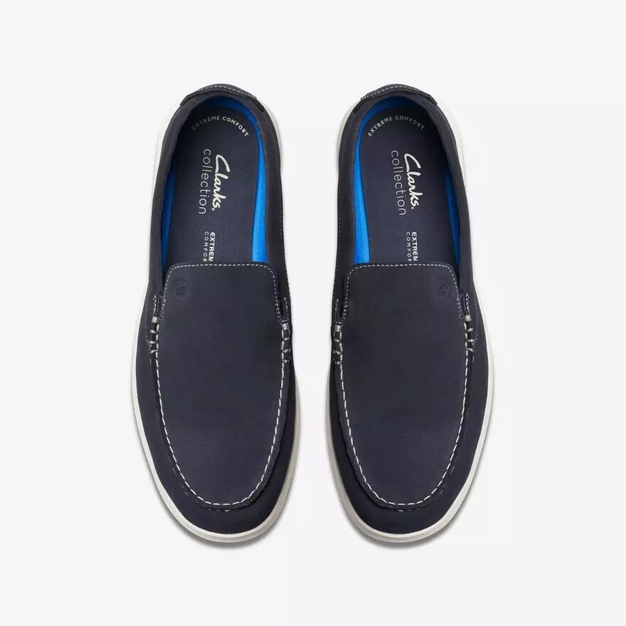 Mens Flexway Step Navy Suede Summer Loafer Slip on Shoes Mens Flexway Step Navy Suede Summer Loafer Slip on Shoes