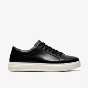 Mens Goswell Tie Black Leather Sneaker