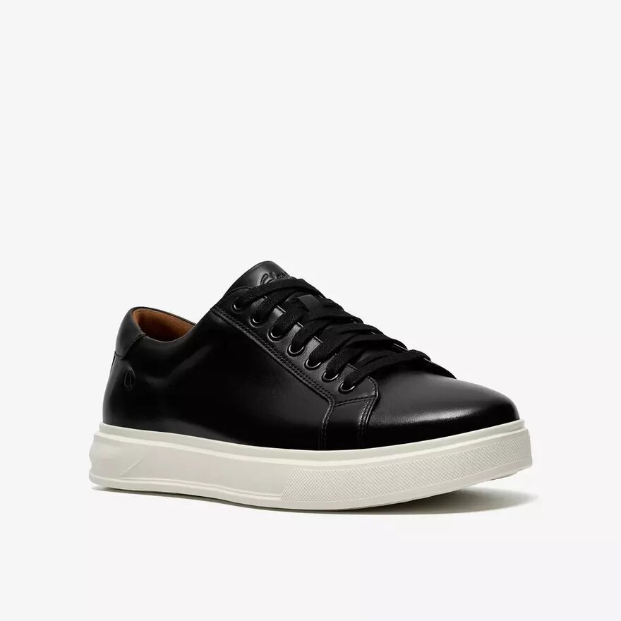 Mens Goswell Tie Black Leather Sneaker Mens Goswell Tie Black Leather Sneaker