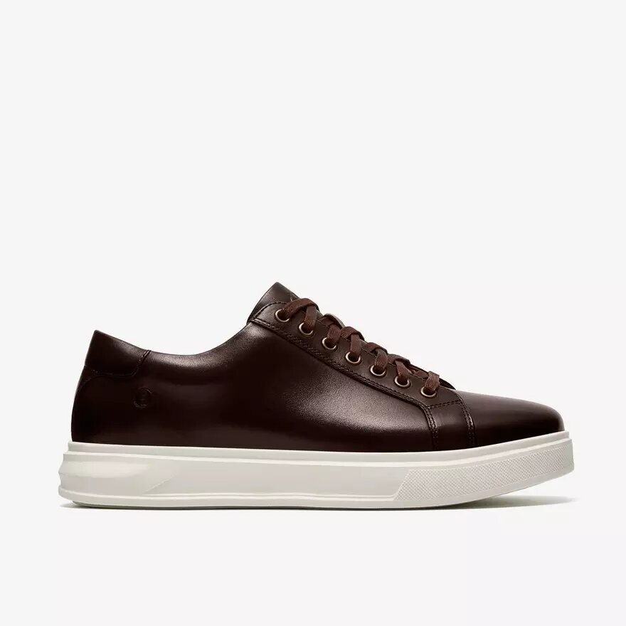 Mens Goswell Tie Brown Leather Sneakers Mens Goswell Tie Brown Leather Sneakers