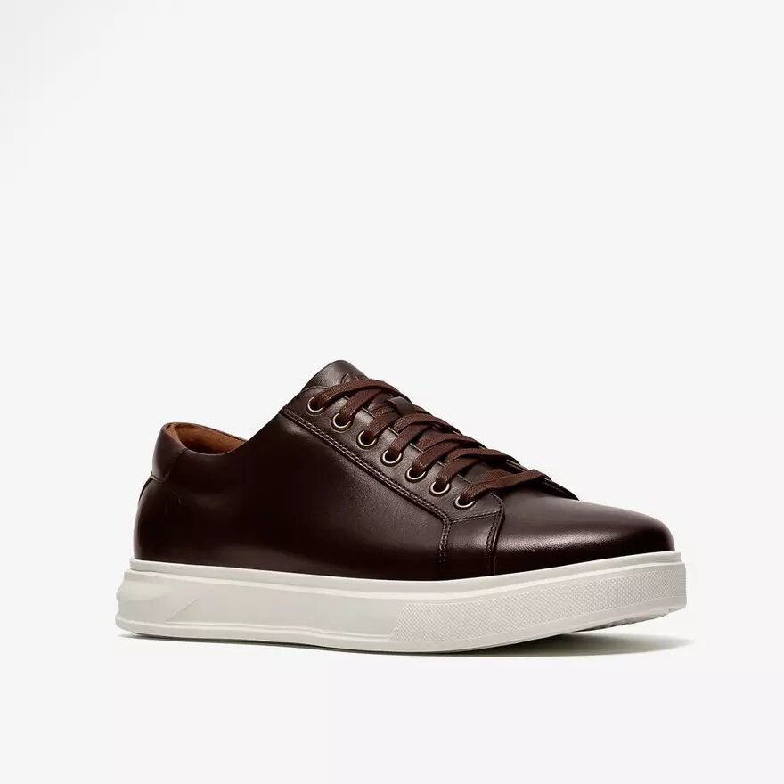 Mens Goswell Tie Brown Leather Sneakers Mens Goswell Tie Brown Leather Sneakers