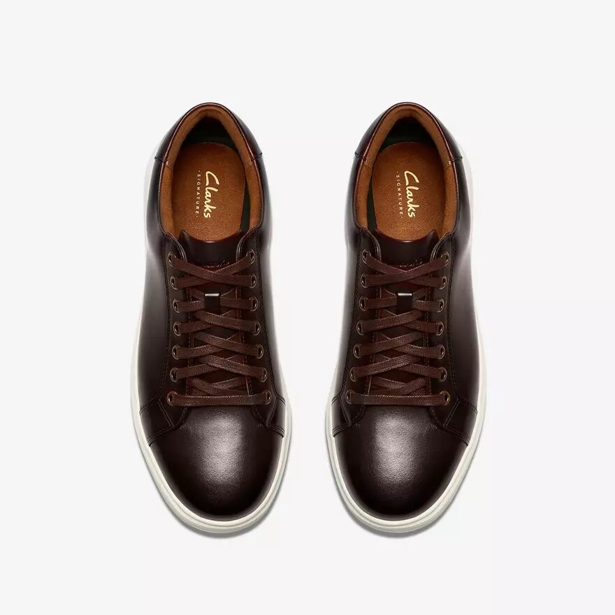 Mens Goswell Tie Brown Leather Sneakers Mens Goswell Tie Brown Leather Sneakers