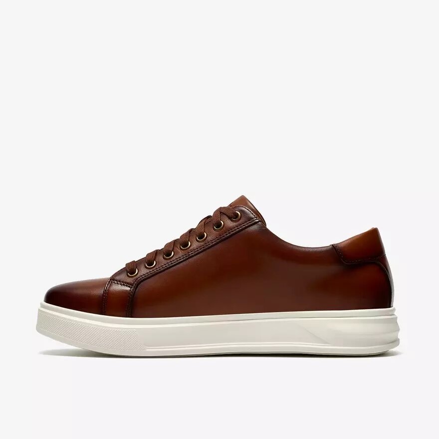 Mens Goswell Tie Tan Leather Sneakers Mens Goswell Tie Tan Leather Sneakers