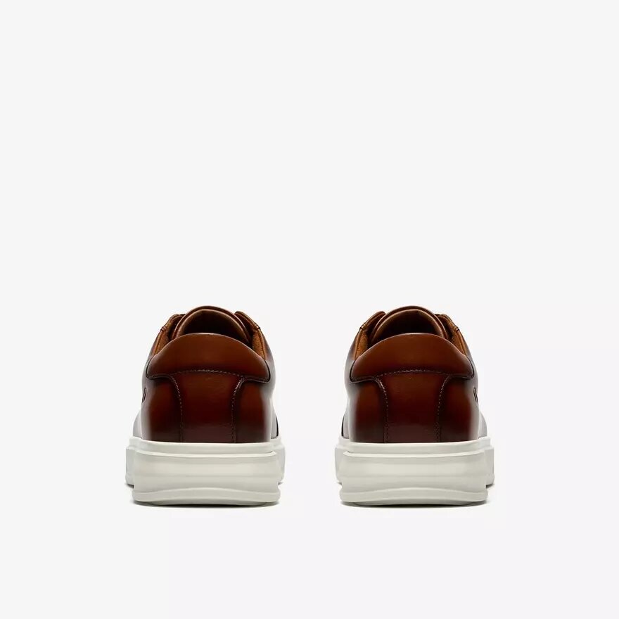 Mens Goswell Tie Tan Leather Sneakers Mens Goswell Tie Tan Leather Sneakers