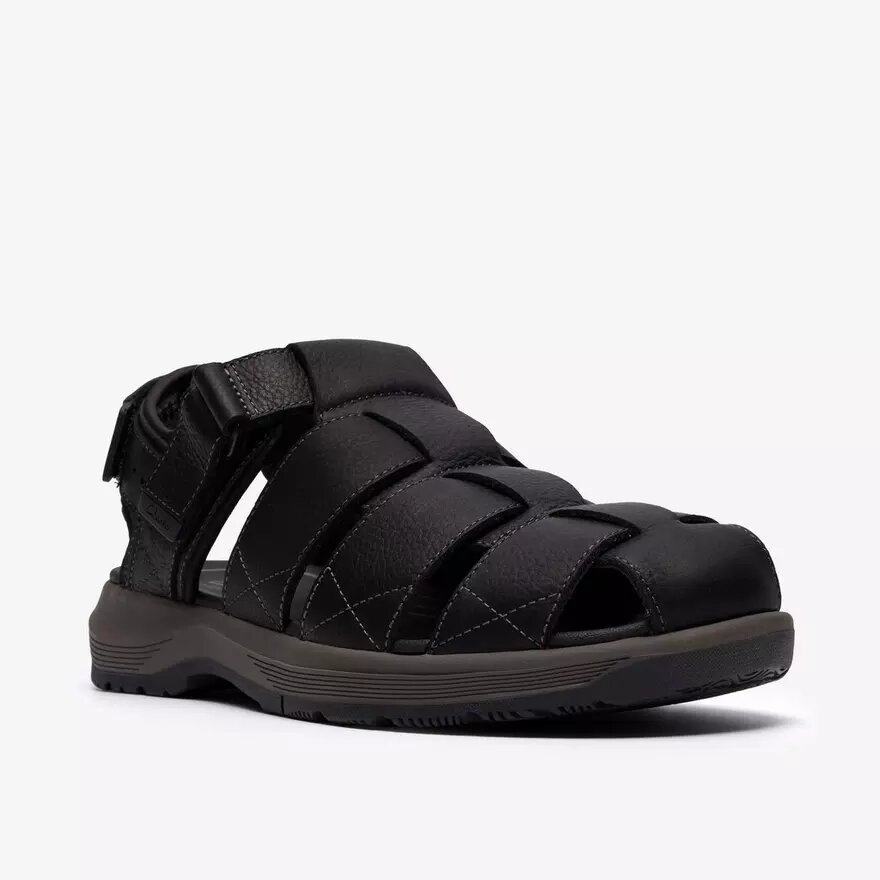 Mens Guideview Cove Black Leather Sandal Mens Guideview Cove Black Leather Sandal