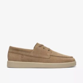 Mens Lockford Boat Dark Sand Suede Boat Shoe