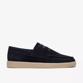 Mens Lockford Boat Navy Suede Boat Shoes