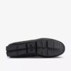 Mens Markman Plain Black Leather Driver Loafers