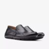 Mens Markman Plain Black Leather Driver Loafers