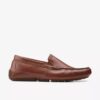 Mens Markman Plain Dark Tan Leather Driving Moc Loafer Mens Markman Plain Dark Tan Leather Driving Moc Loafer