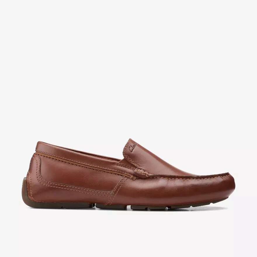 Mens Markman Plain Dark Tan Leather Driving Moc Loafer Mens Markman Plain Dark Tan Leather Driving Moc Loafer