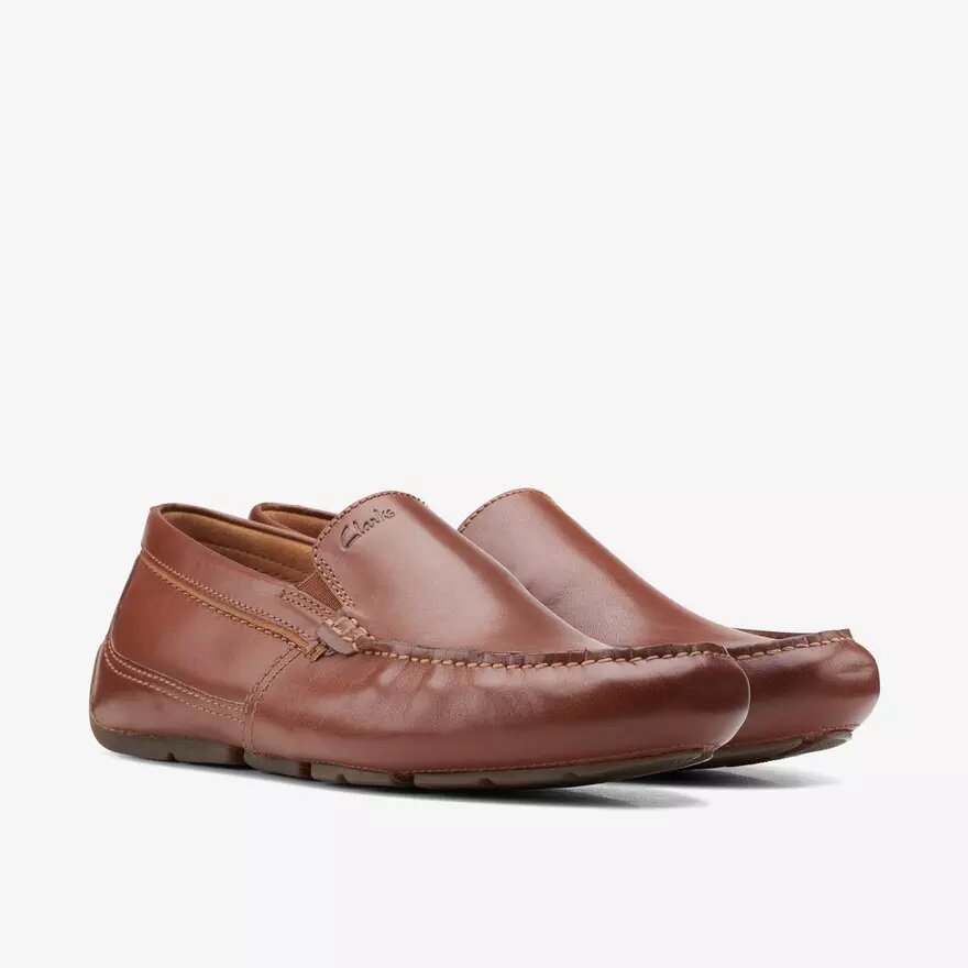 Mens Markman Plain Dark Tan Leather Driving Moc Loafer Mens Markman Plain Dark Tan Leather Driving Moc Loafer