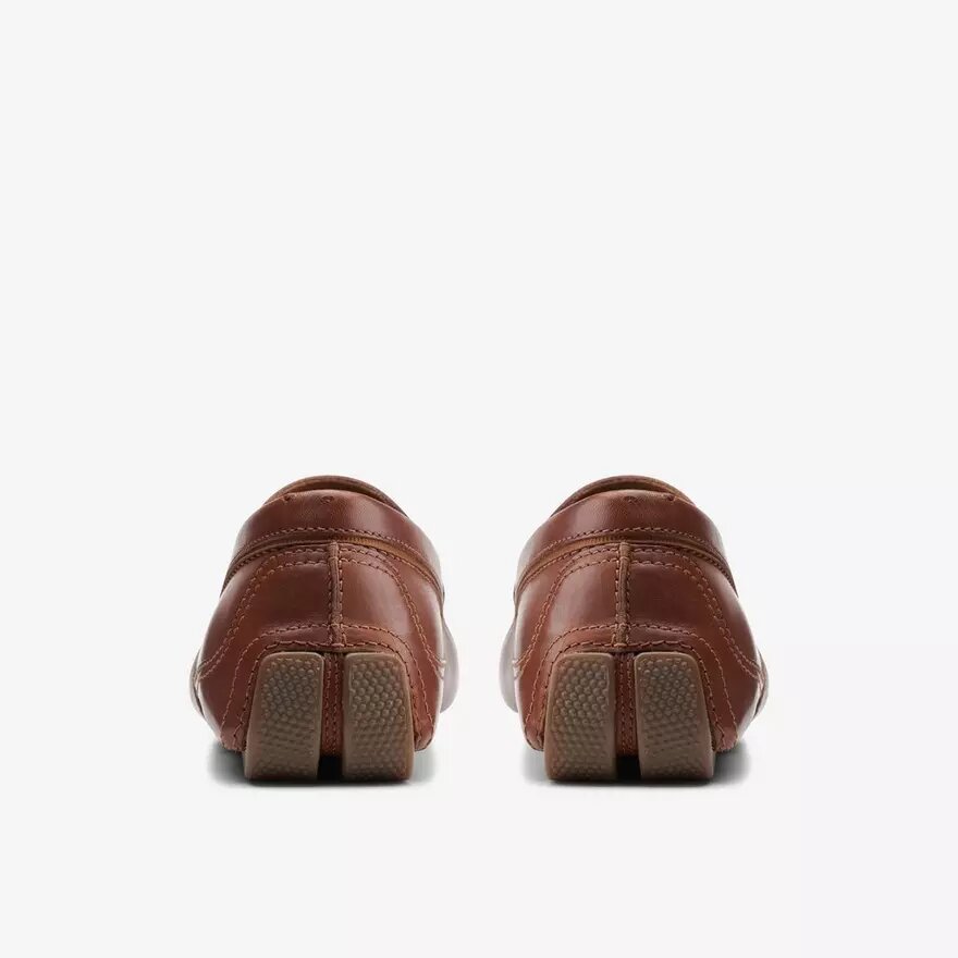 Mens Markman Plain Dark Tan Leather Driving Moc Loafer Mens Markman Plain Dark Tan Leather Driving Moc Loafer