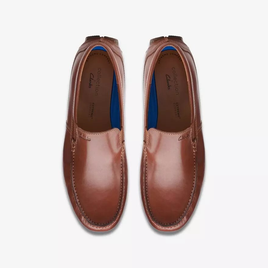 Mens Markman Plain Dark Tan Leather Driving Moc Loafer Mens Markman Plain Dark Tan Leather Driving Moc Loafer