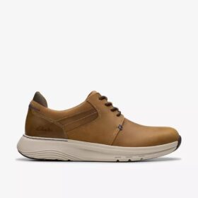 Mens Motion Trek Pt Dark Tan Leather Sneaker