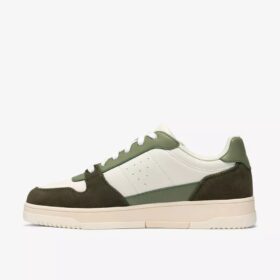 Mens Newick Lace Green Combination Sneakers