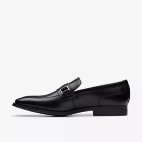 Mens Paulton Lo Black Leather Loafers
