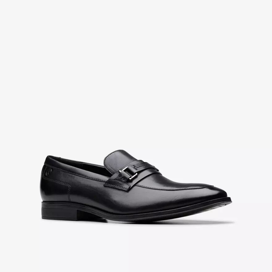 Mens Paulton Lo Black Leather Loafers Mens Paulton Lo Black Leather Loafers