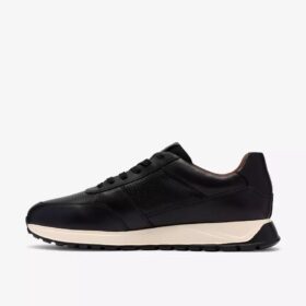Mens Radwell Tie Black Leather Sneakers