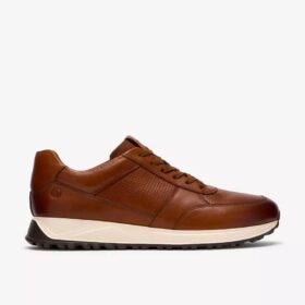 Mens Radwell Tie Tan Leather Sneakers