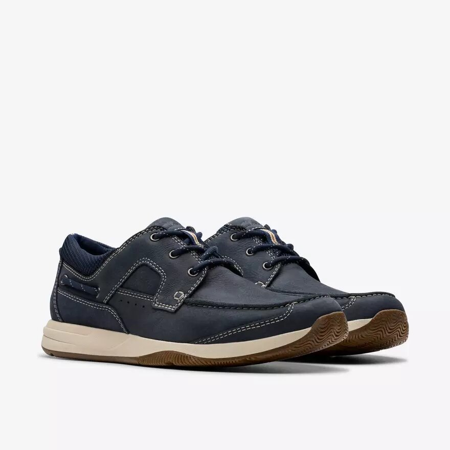 Mens Sailview Lace Navy Nubuck Boat Shoes Mens Sailview Lace Navy Nubuck Boat Shoes