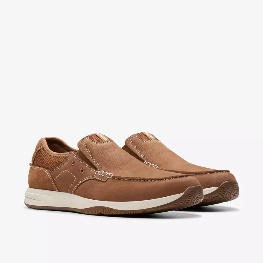Mens Sailview Step Light Tan Nubuck Slip-On Boat Shoes Mens Sailview Step Light Tan Nubuck Slip-On Boat Shoes
