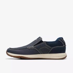 Mens Sailview Step Navy Nubuck Slip-On Boat Shoes