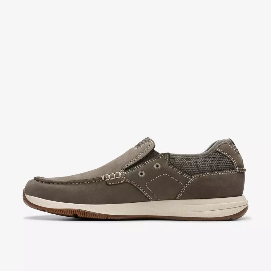 Mens Sailview Step Taupe Nubuck Slip-On Boat Shoes Mens Sailview Step Taupe Nubuck Slip-On Boat Shoes