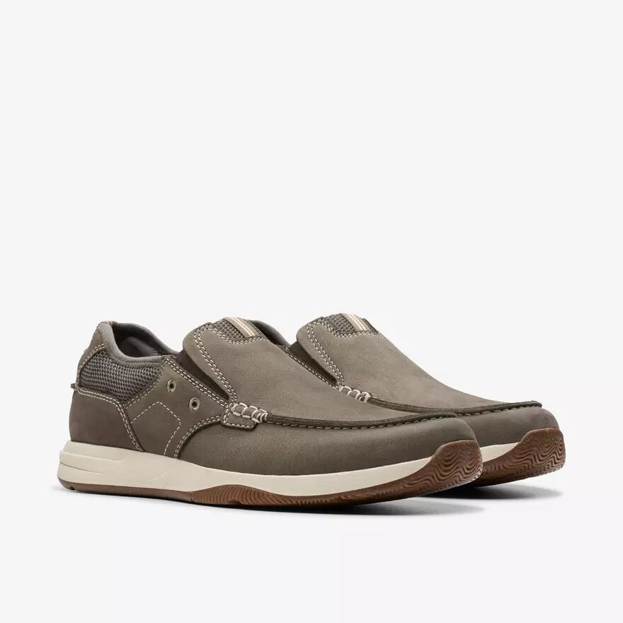Mens Sailview Step Taupe Nubuck Slip-On Boat Shoes Mens Sailview Step Taupe Nubuck Slip-On Boat Shoes