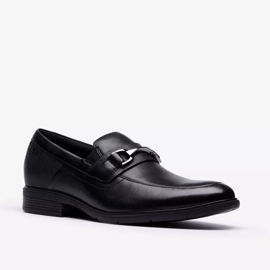 Mens Steadwell Bit Black Leather Loafers Mens Steadwell Bit Black Leather Loafers