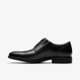Mens Steadwell Cap Black Leather Oxfords